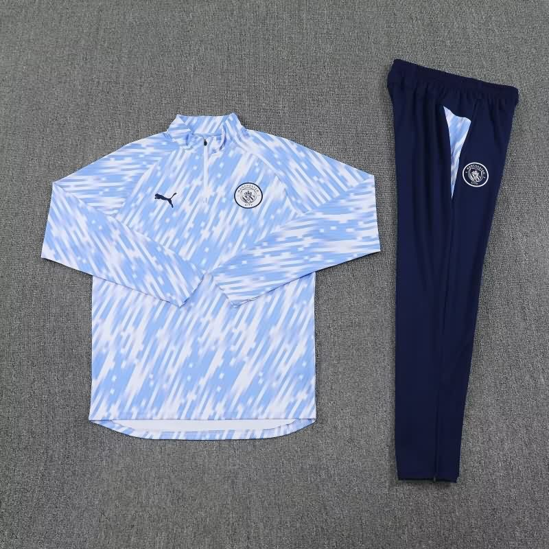 AAA(Thailand) Manchester City 25/26 Light Blue Soccer Tracksuit 02