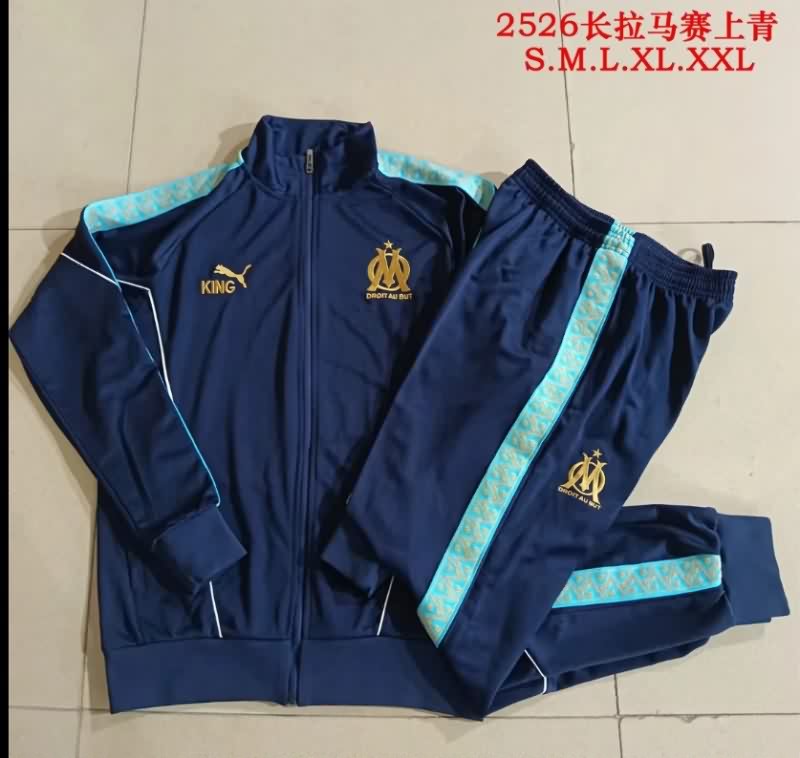 AAA(Thailand) Marseilles 25/26 Dark Blue Soccer Tracksuit 02