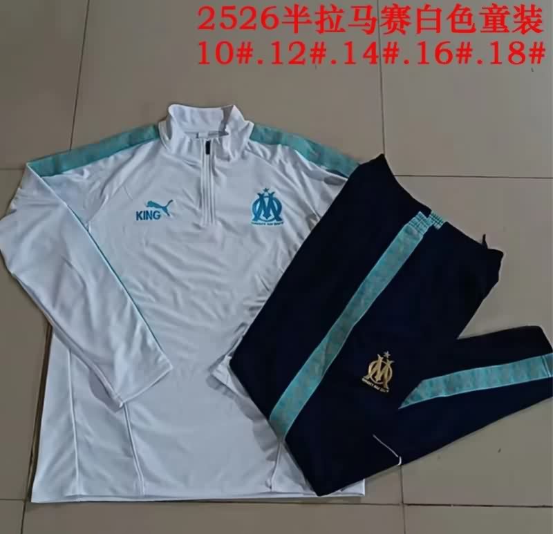 Marseilles 25/26 Kids White Soccer Tracksuit