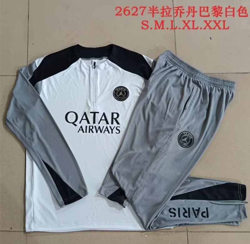 AAA(Thailand) Paris St Germain 25/26 White Soccer Tracksuit 07