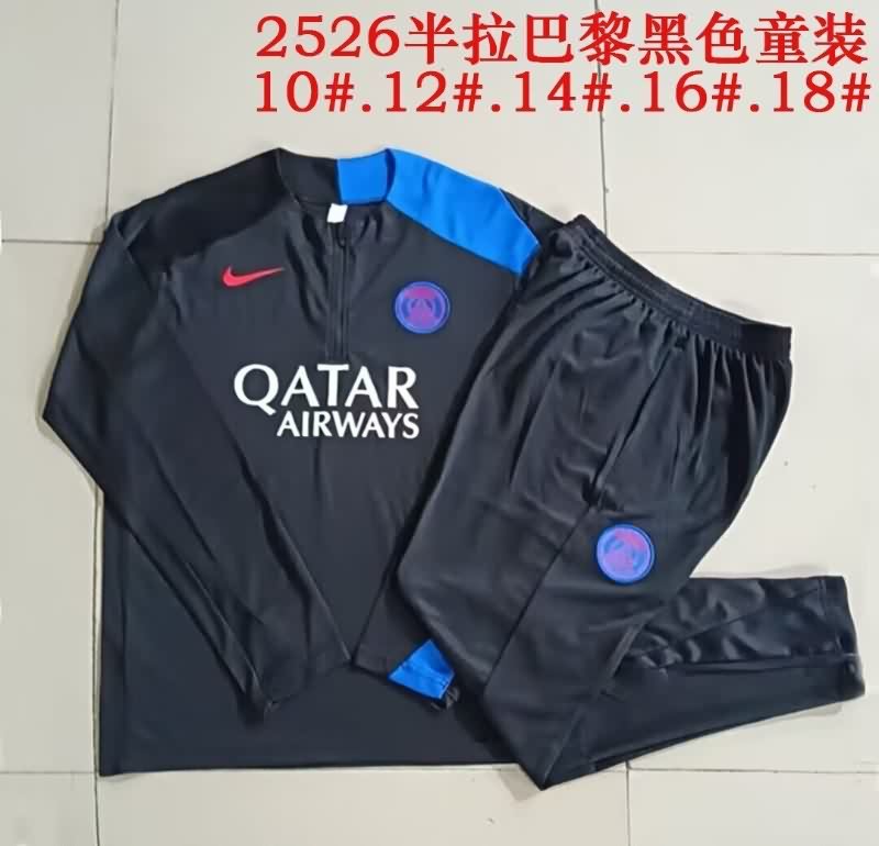 Paris St Germain 25/26 Kids Black Soccer Tracksuit 05 Paris St Germain 25/26 Kids Black Soccer Tracksuit 05