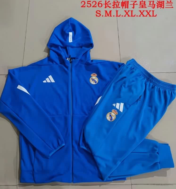 AAA(Thailand) Real Madrid 25/26 Blue Soccer Tracksuit 04