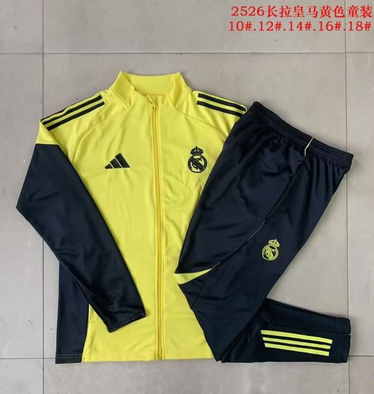 Real Madrid 25/26 Kids Yellow Soccer Tracksuit