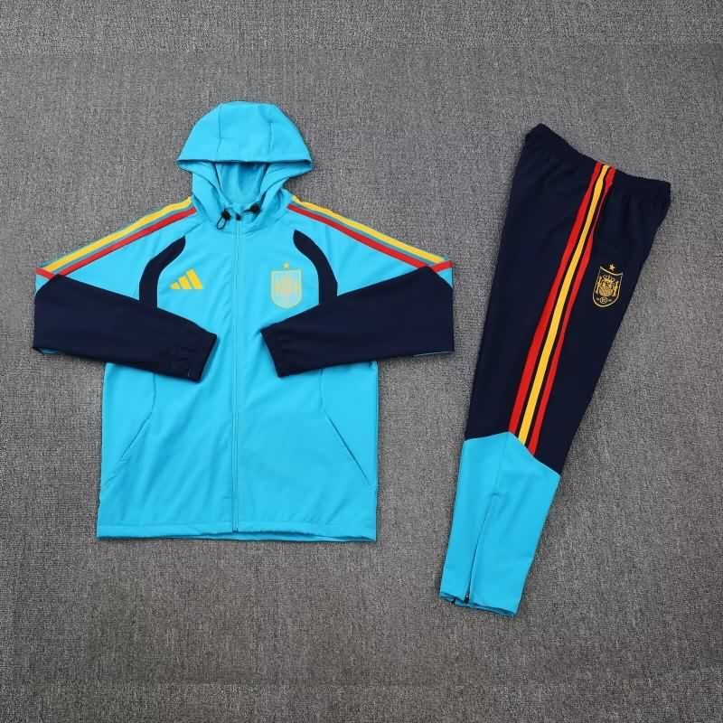 AAA(Thailand) Spain 2026 Blue Soccer Tracksuit 02
