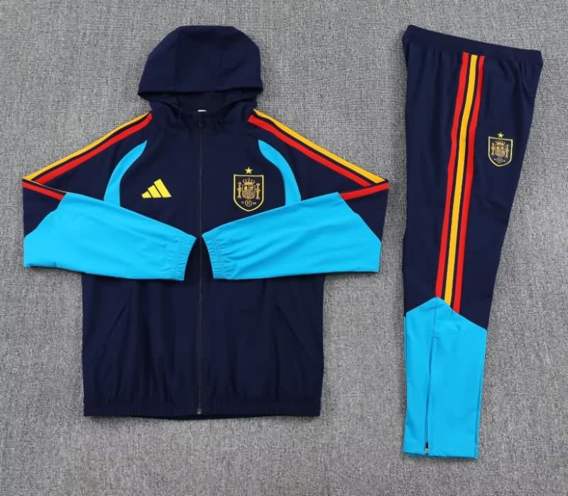 AAA(Thailand) Spain 2026 Dark Blue Soccer Tracksuit 02