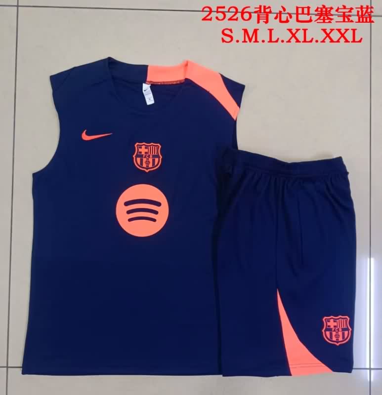 AAA(Thailand) Barcelona 25/26 Dark Blue Soccer Training Sets 04