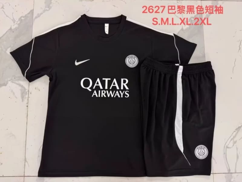 AAA(Thailand) Paris St German 25/26 Black Soccer Training Sets 02