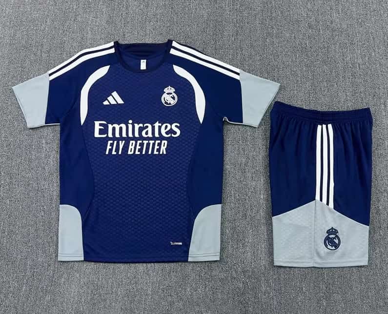 AAA(Thailand) Real Madrid 25/26 Dark Blue Soccer Training Sets 08