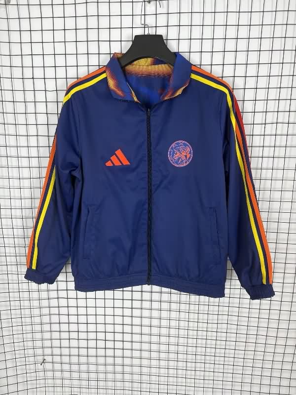 AAA(Thailand) Ajax 25/26 Dark Blue Reversible Soccer Windbreaker AAA(Thailand) Ajax 25/26 Dark Blue Reversible Soccer Windbreaker