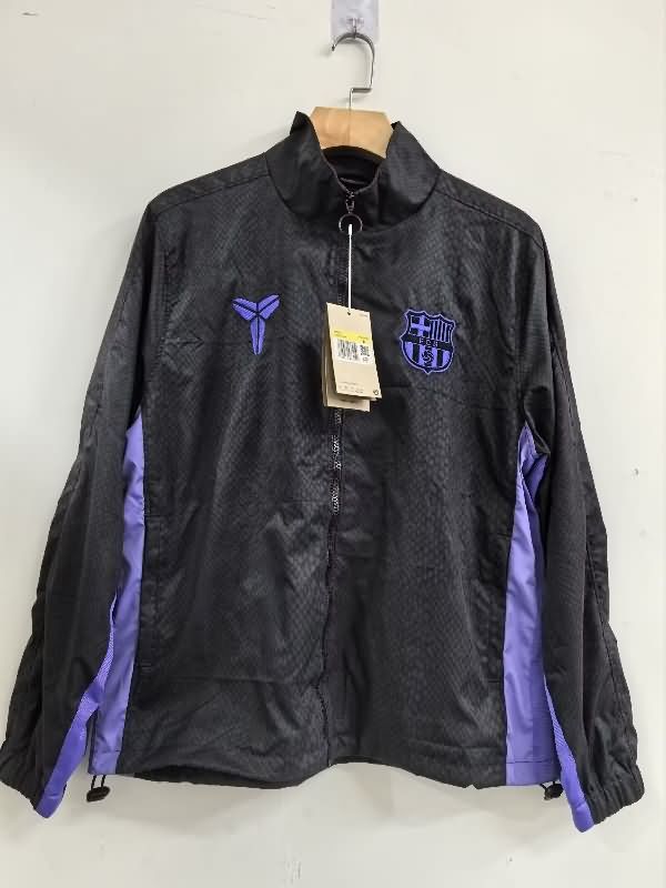 AAA(Thailand) Barcelona 25/26 Black Soccer Windbreaker