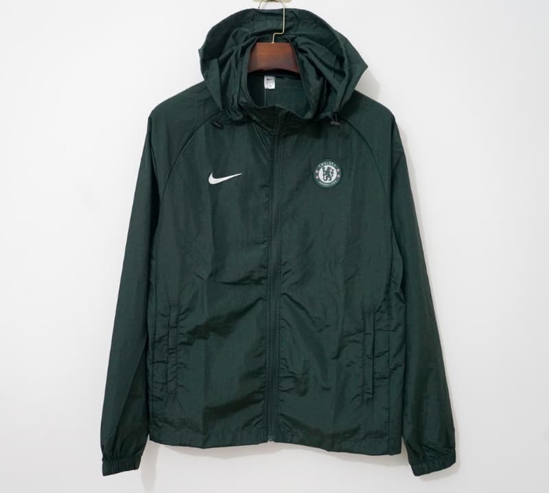 AAA(Thailand) Chelsea 25/26 Dark Green Soccer Windbreaker 02