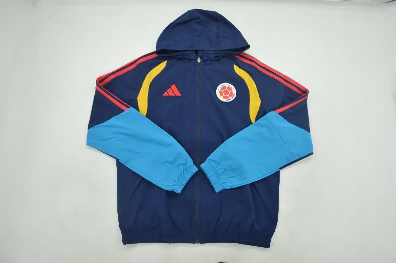 AAA(Thailand) Colombia 2026 Dark Blue Soccer Windbreaker