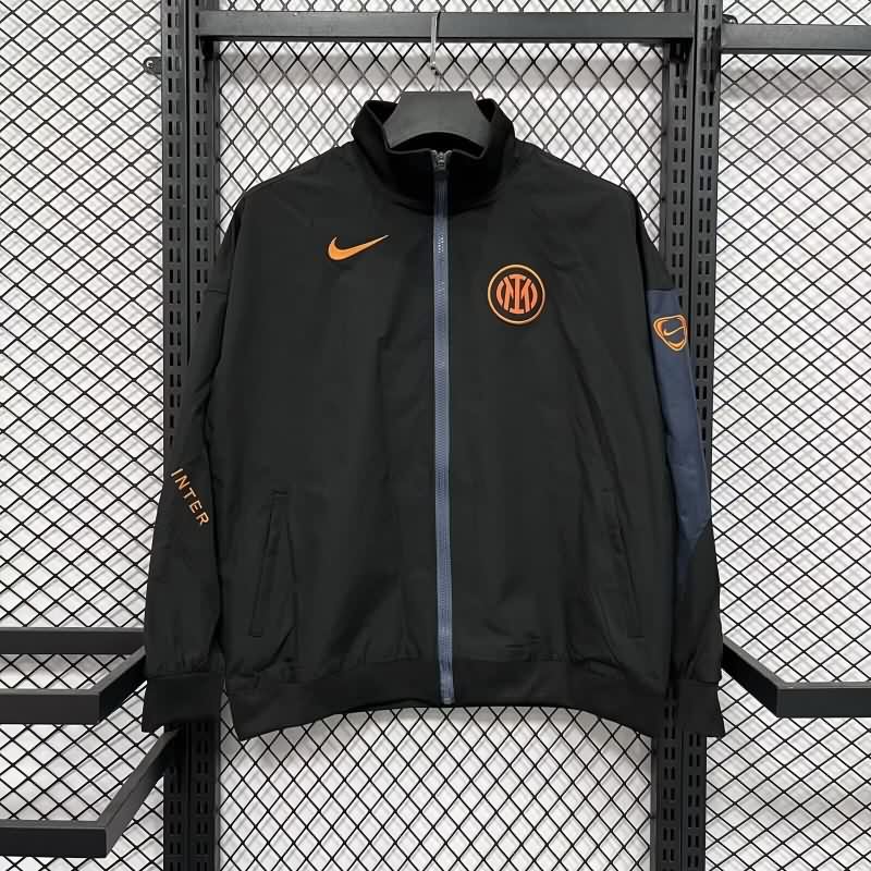 AAA(Thailand) Inter Milan 25/26 Black Soccer Windbreaker