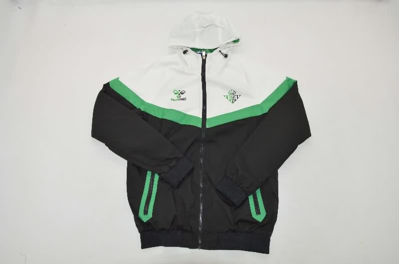 AAA(Thailand) Real Betis 25/26 White Black Soccer Windbreaker