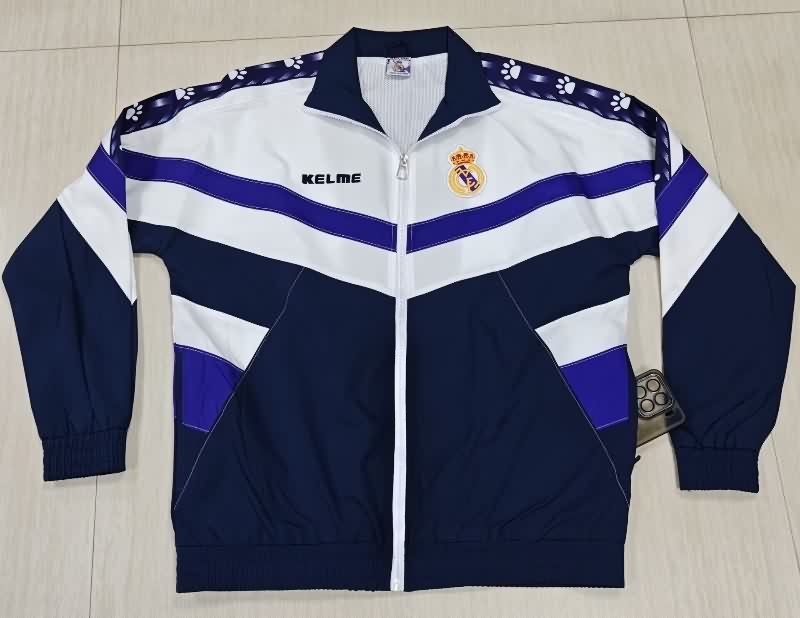 AAA(Thailand) Real Madrid 25/26 Dark Blue Soccer Windbreaker 03