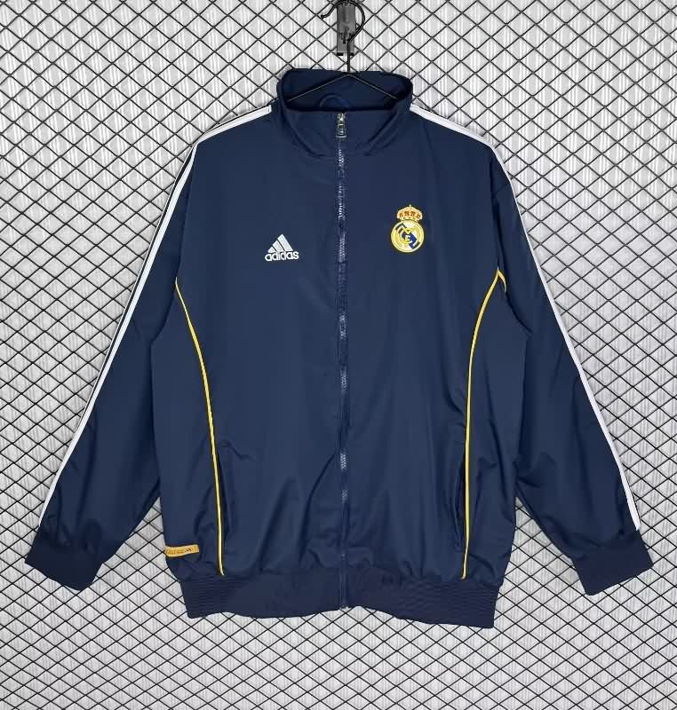 AAA(Thailand) Real Madrid 25/26 Dark Blue Soccer Windbreaker 04