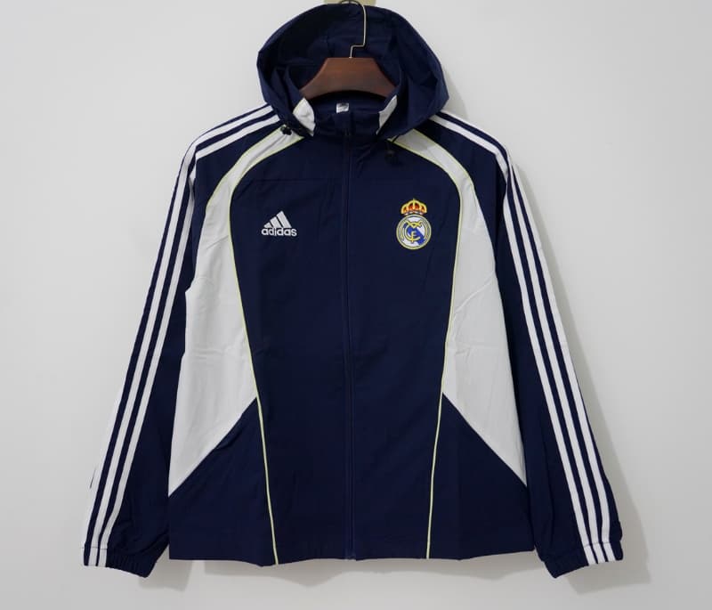 AAA(Thailand) Real Madrid 25/26 Dark Blue Soccer Windbreaker 06