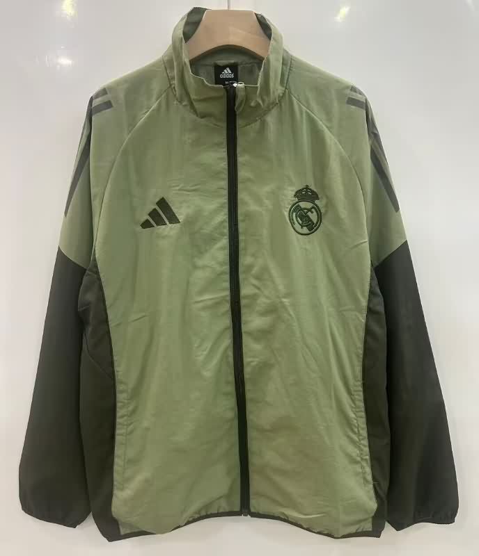 AAA(Thailand) Real Madrid 25/26 Green Soccer Windbreaker 03 AAA(Thailand) Real Madrid 25/26 Green Soccer Windbreaker 03