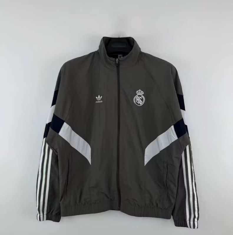 AAA(Thailand) Real Madrid 25/26 Grey Soccer Windbreaker