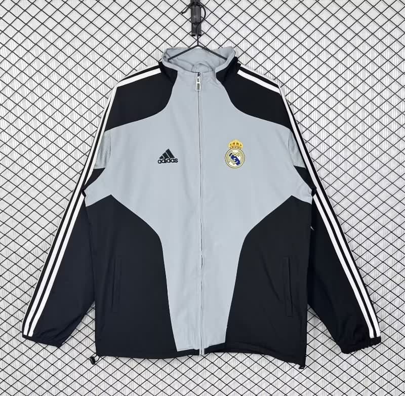 AAA(Thailand) Real Madrid 25/26 Grey Soccer Windbreaker 02 AAA(Thailand) Real Madrid 25/26 Grey Soccer Windbreaker 02