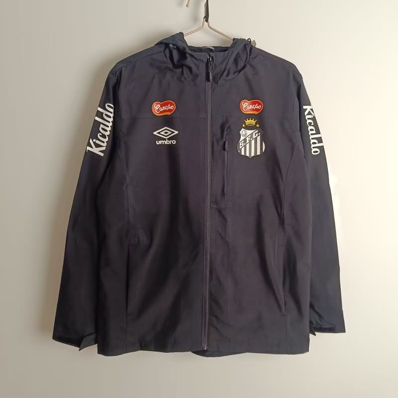 AAA(Thailand) Santos 2025 Black Soccer Windbreaker