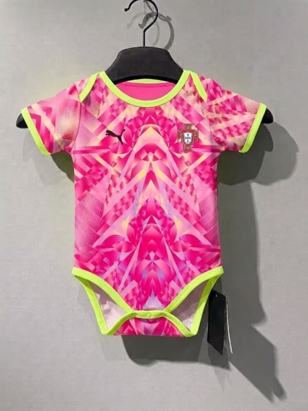 AAA(Thailand) Portugal 2026 Goalkeeper Pink Baby Soccer Jerseys