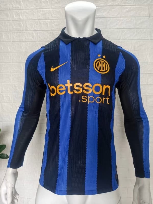 AAA(Thailand) Inter Milan 25/26 Home Long Sleeve Soccer Jersey (Player) Leaked
