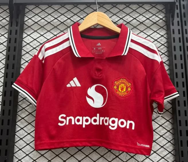 AAA(Thailand) Manchester United 26/27 Home Women Cropped Soccer Jersey
