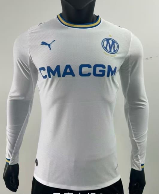 AAA(Thailand) Marseilles 26/27 Home Long Sleeve Soccer Jersey (Player) Leaked