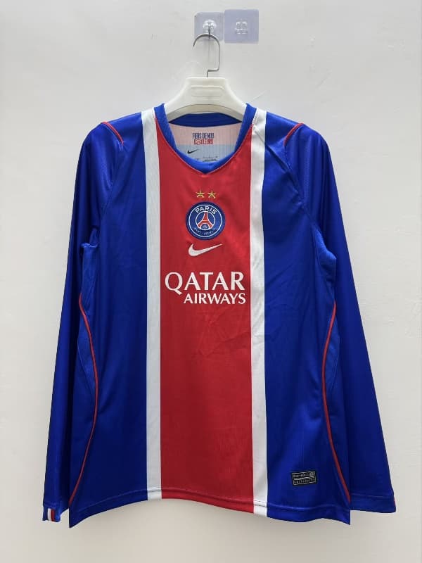 AAA(Thailand) Paris St German 26/27 Home Long Sleeve Soccer Jersey 2 Stars (Leaked)