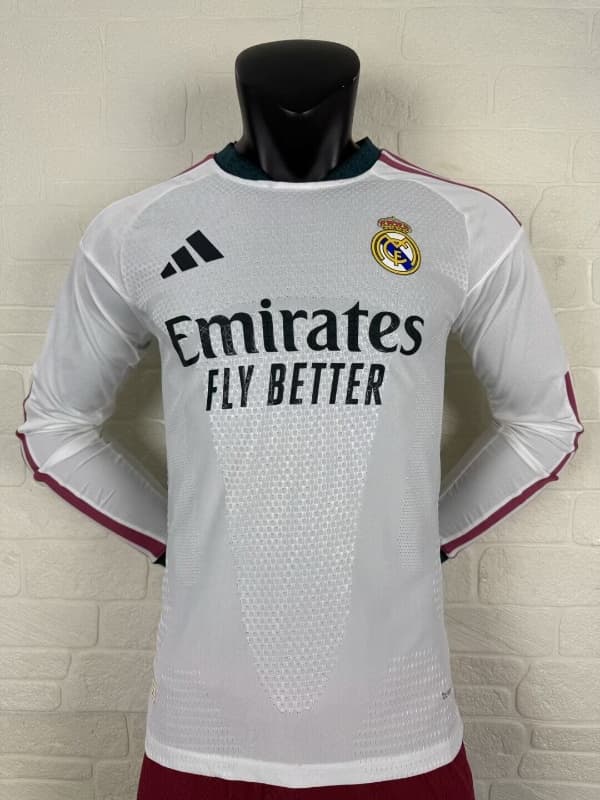 AAA(Thailand) Real Madrid 26/27 Home Long Sleeve Soccer Jersey (Player) Leaked