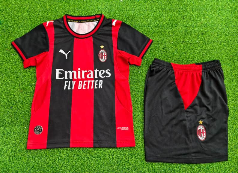 AC Milan 26/27 Kids Home Soccer Jersey And Shorts (Player) Leaked