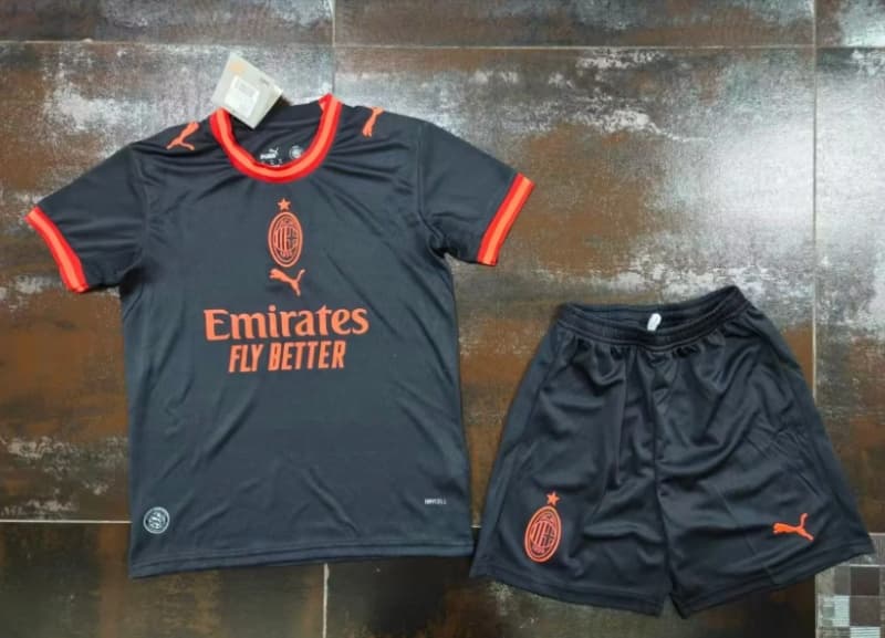 AC Milan 26/27 Kids Third Soccer Jersey And Shorts (Leaked)