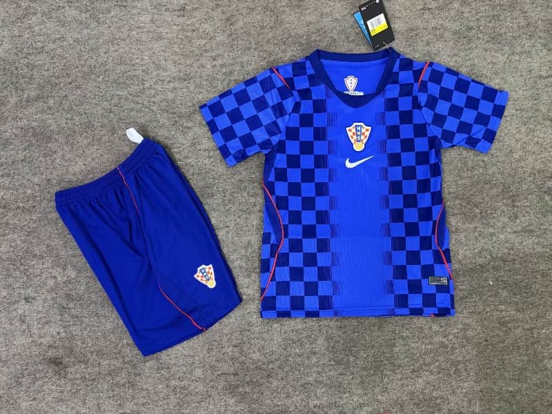 Croatia 2026 Kids World Cup Away Soccer Jersey And Shorts