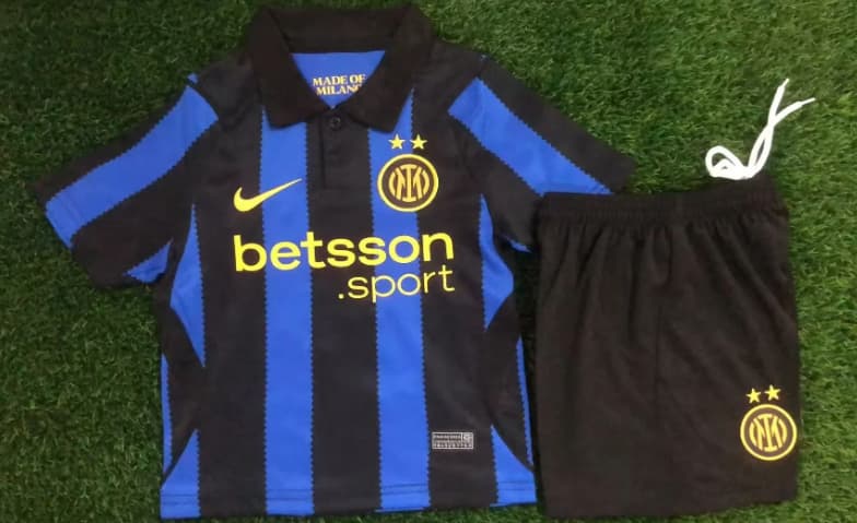 Inter Milan 26/27 Kids Home Soccer Jersey And Shorts (Leaked)