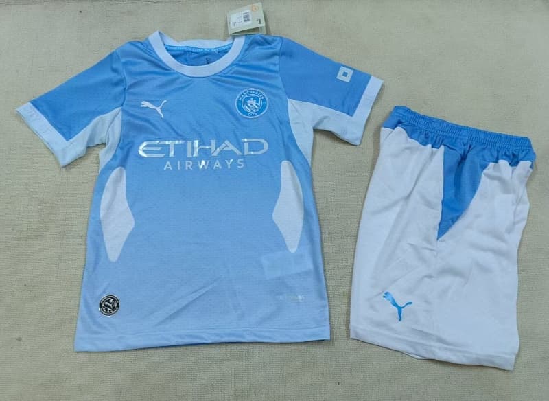 Manchester City 26/27 Kids Home Soccer Jersey And Shorts (Player) Leaked