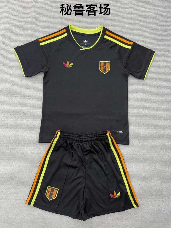 Peru 2026 Kids Away Soccer Jersey And Shorts