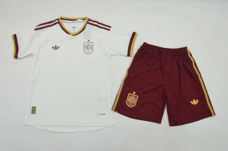 Spain 2026 Kids World Cup Away Soccer Jersey And Shorts (Player)