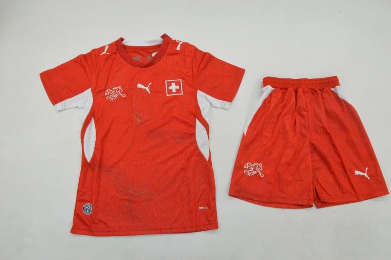 Switzerland 2026 Kids World Cup Home Soccer Jersey And Shorts