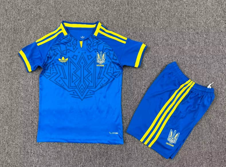 Ukraine 2026 Kids Away Soccer Jersey And Shorts
