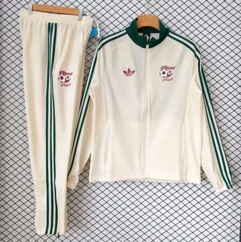AAA(Thailand) Algeria 2026 Light Yellow Soccer Windbreaker Tracksuit