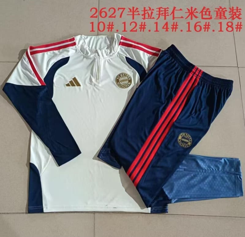 Bayern Munich 26/27 Kids Light Yellow Soccer Tracksuit
