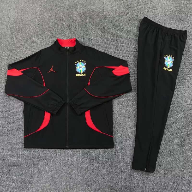 AAA(Thailand) Brazil 2026 Black Soccer Tracksuit 04