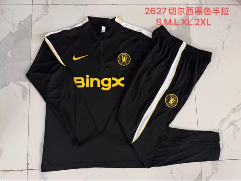 AAA(Thailand) Chelsea 26/27 Black Soccer Tracksuit 02