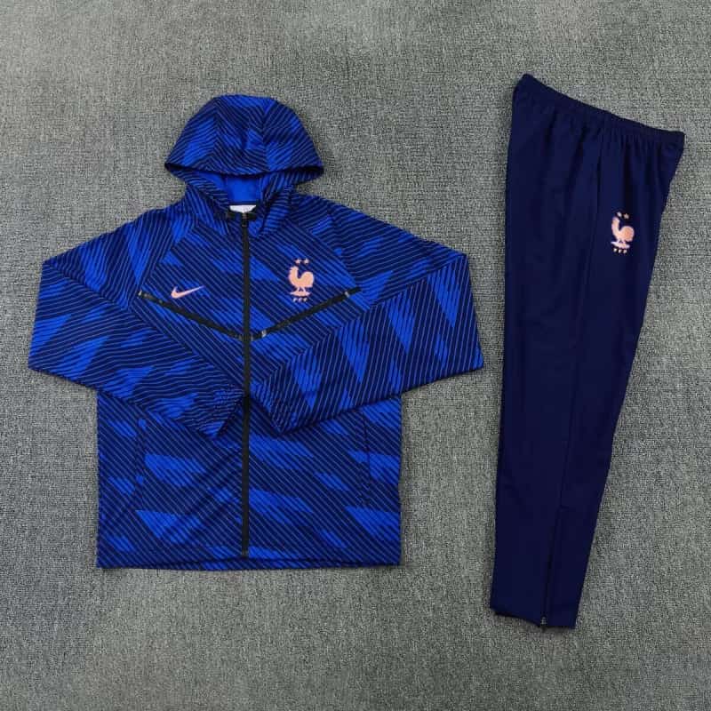 AAA(Thailand) France 2026 Blue Soccer Windbreaker Tracksuit 02