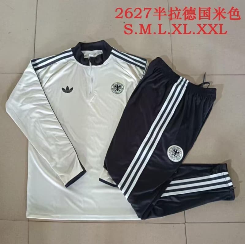 AAA(Thailand) Germany 2026 Light Yellow Soccer Tracksuit 02