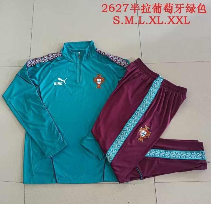 AAA(Thailand) Portugal 2026 Green Soccer Tracksuit 03