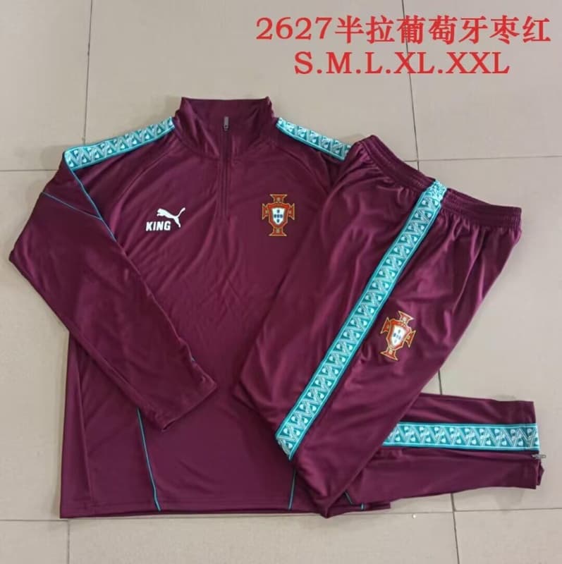 AAA(Thailand) Portugal 2026 Red Soccer Tracksuit 03