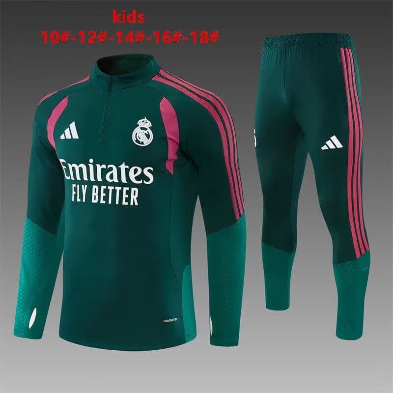 Real Madrid 26/27 Kids Green Soccer Tracksuit