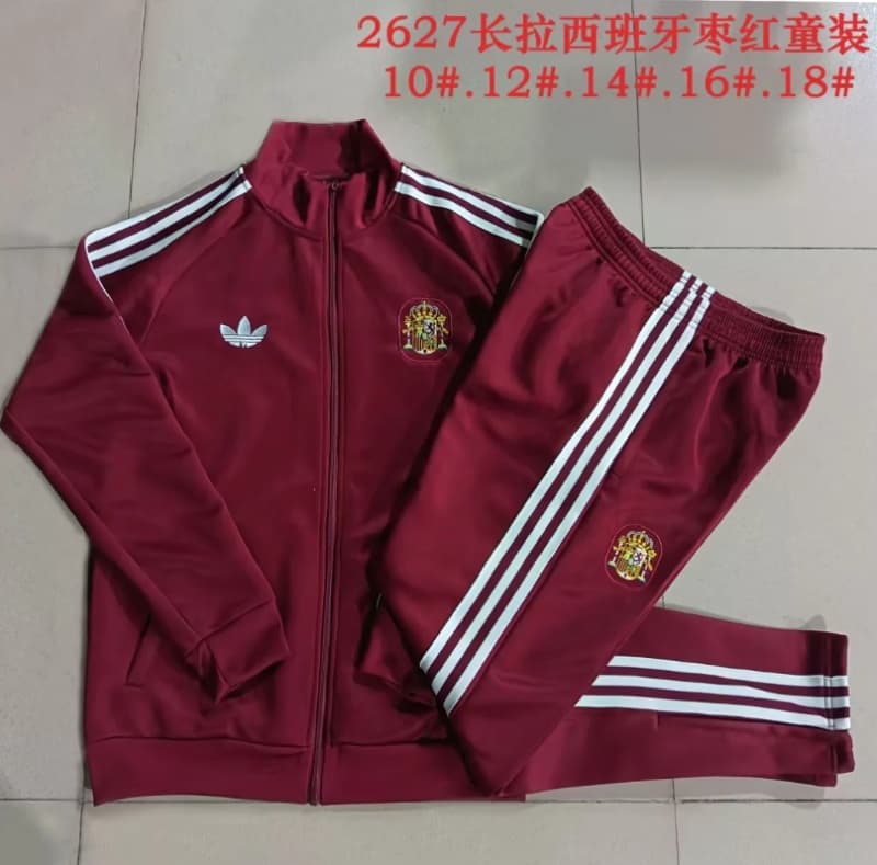 Spain 2026 Kids Red Soccer Tracksuit 03